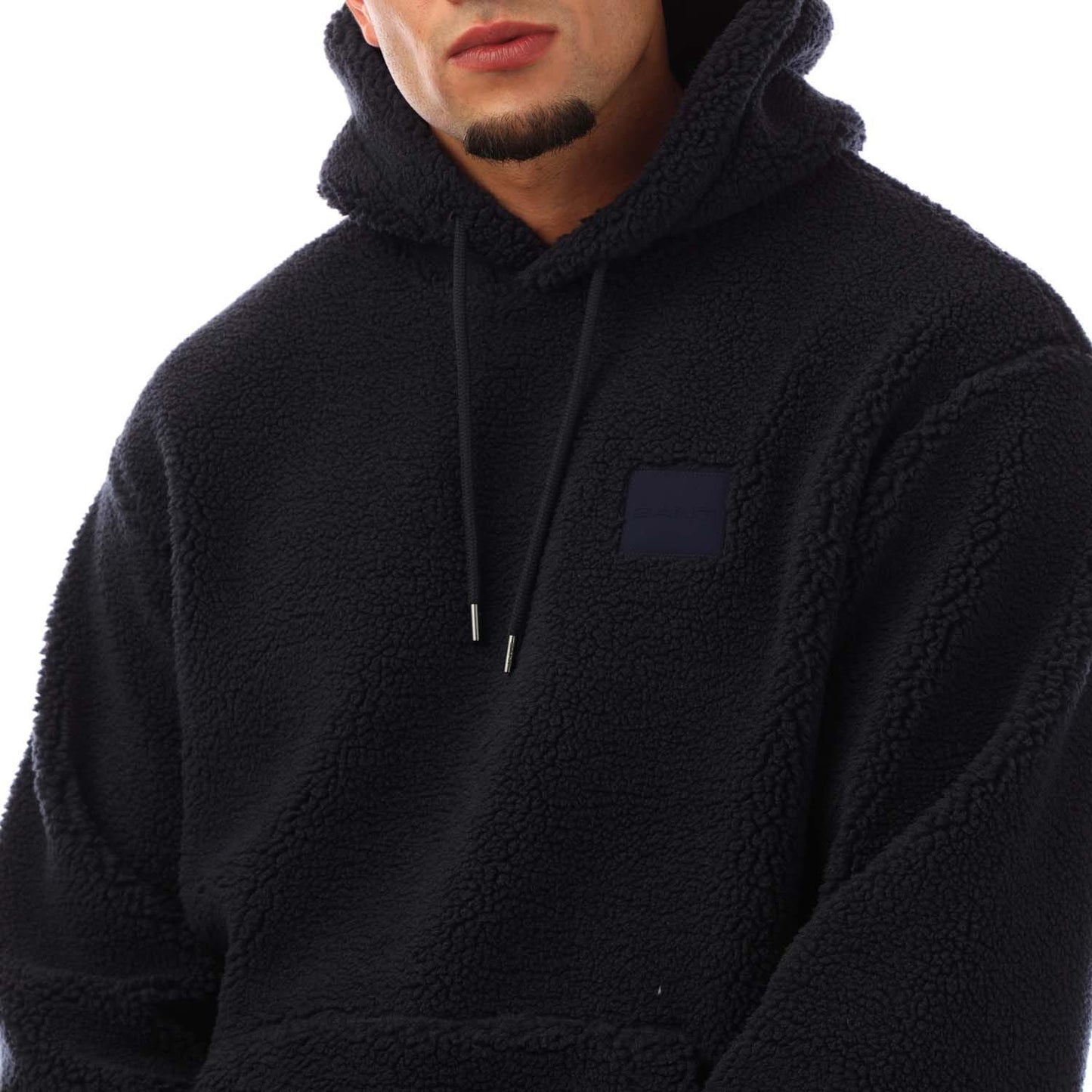 Blue - Side - Gant Mens Fleece Hoodie