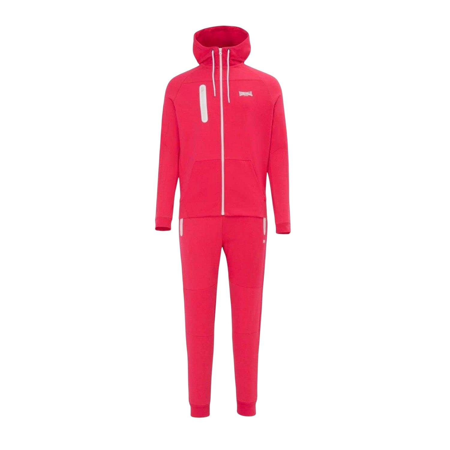 Red - Front - Lonsdale Mens Tracksuit