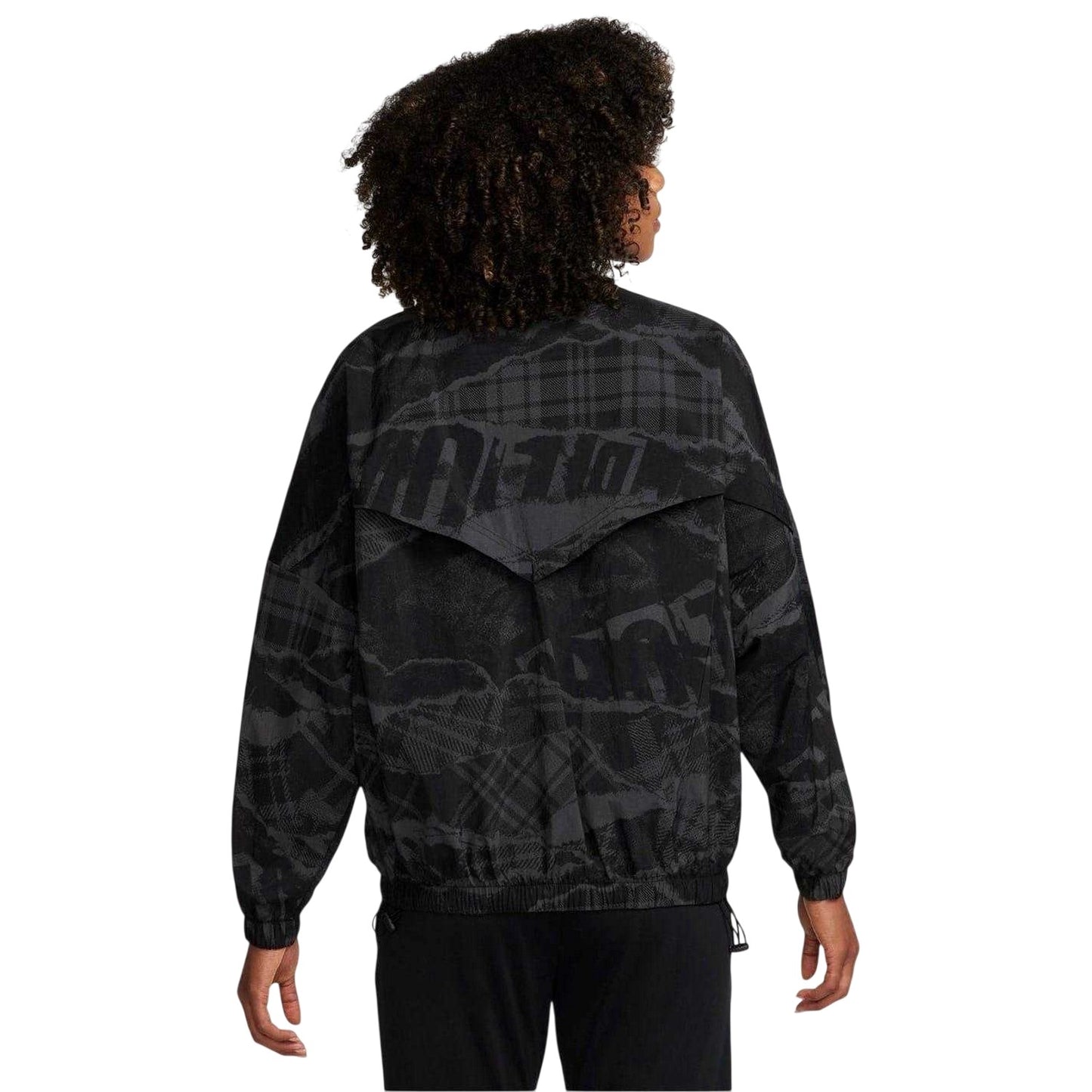 Black-Pink - Back - Nike Womens-Ladies Print Oversized Windrunner Jacket
