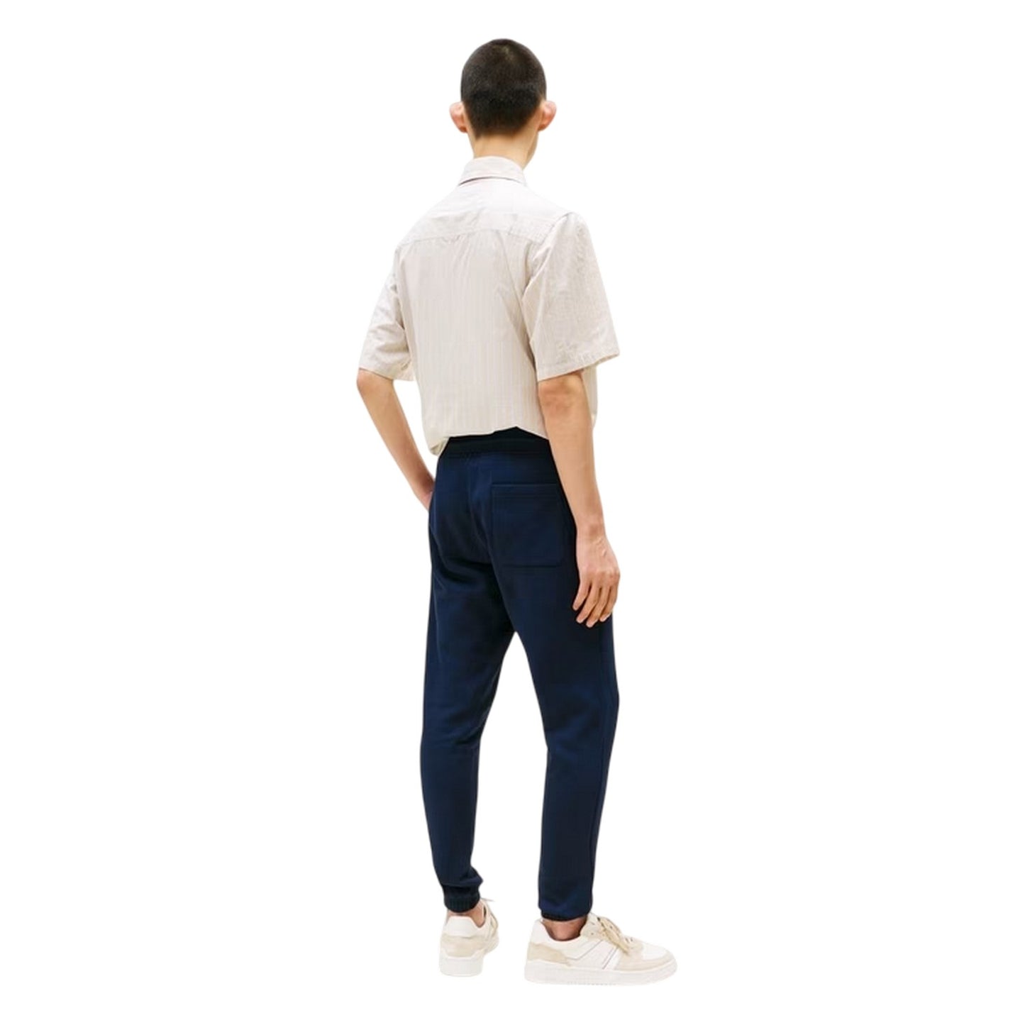 Dark Navy - Back - Tommy Jeans Mens Cotton Flag Joggers
