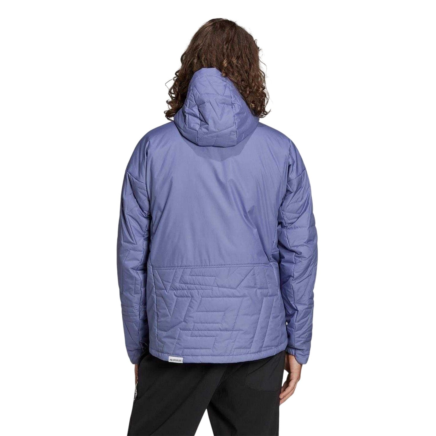 Violet-Yellow - Back - Adidas Mens Terrex Myshelter Insulated Hooded Jacket