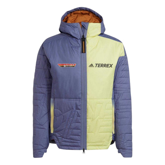 Violet-Yellow - Front - Adidas Mens Terrex Myshelter Insulated Hooded Jacket