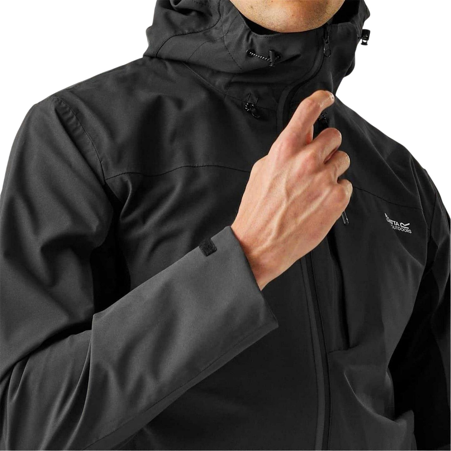 Ash-Black - Side - Regatta Mens Birchdale II Waterproof Jacket