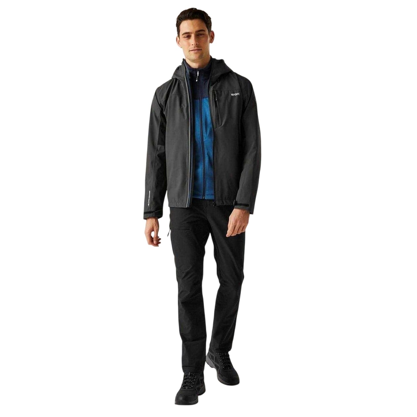 Ash-Black - Pack Shot - Regatta Mens Birchdale II Waterproof Jacket