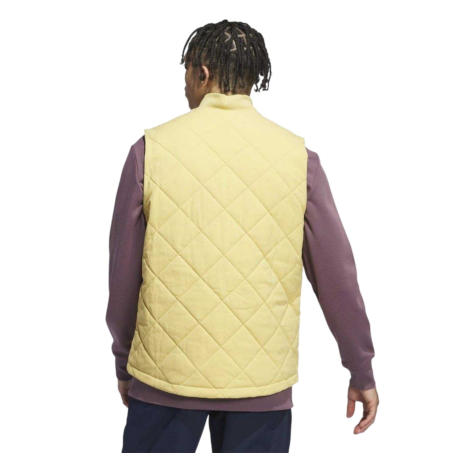 Oat - Back - Adidas Mens Go-To Quilted Water Repellent Gilet