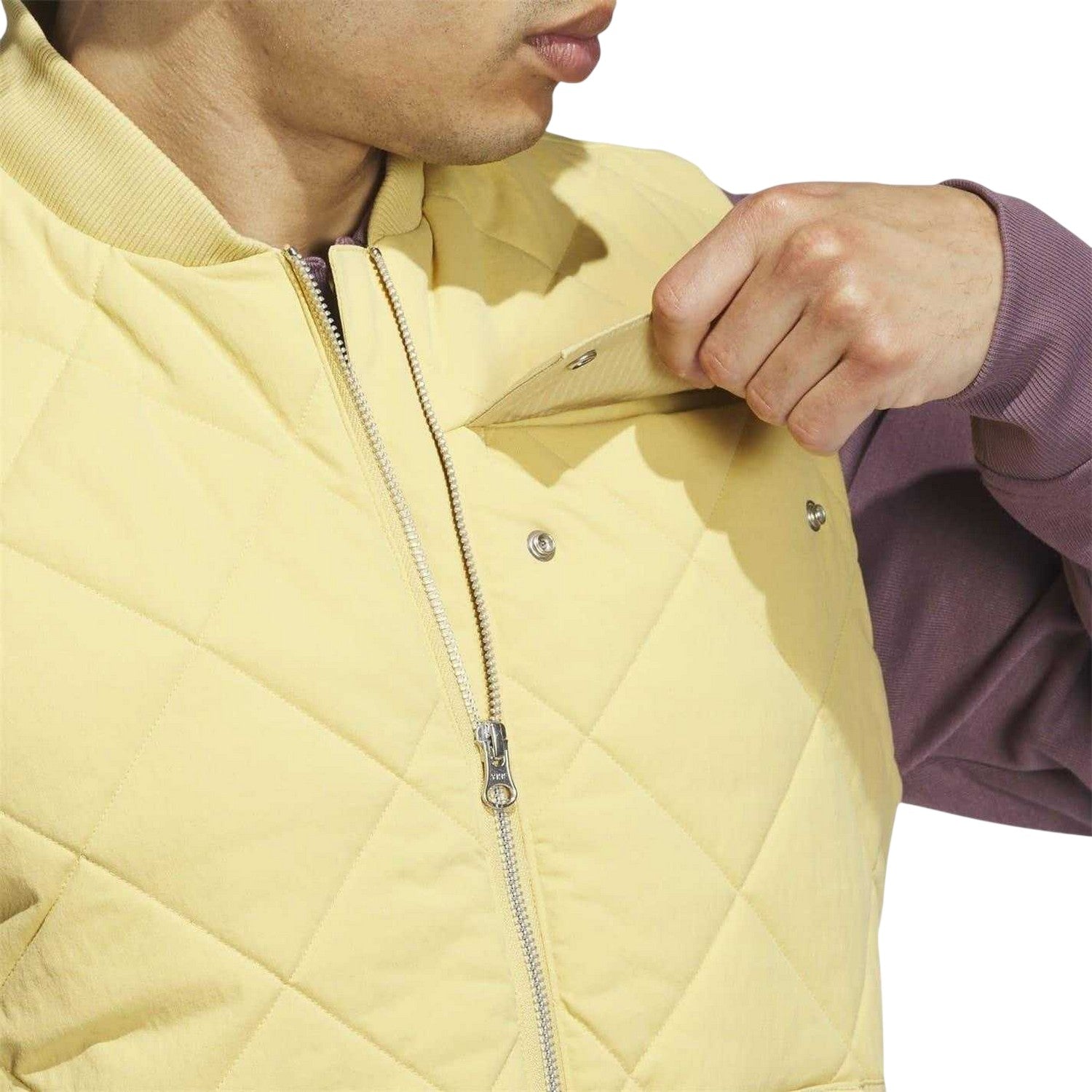 Oat - Side - Adidas Mens Go-To Quilted Water Repellent Gilet