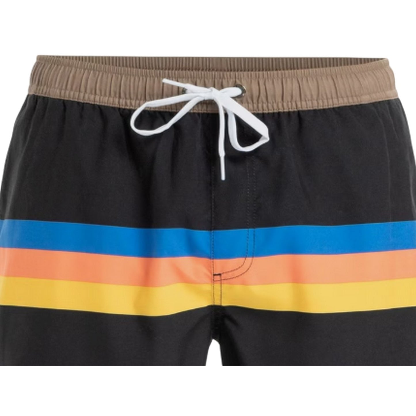Black-Multicoloured - Side - Quiksilver Mens Stripes Swim Shorts
