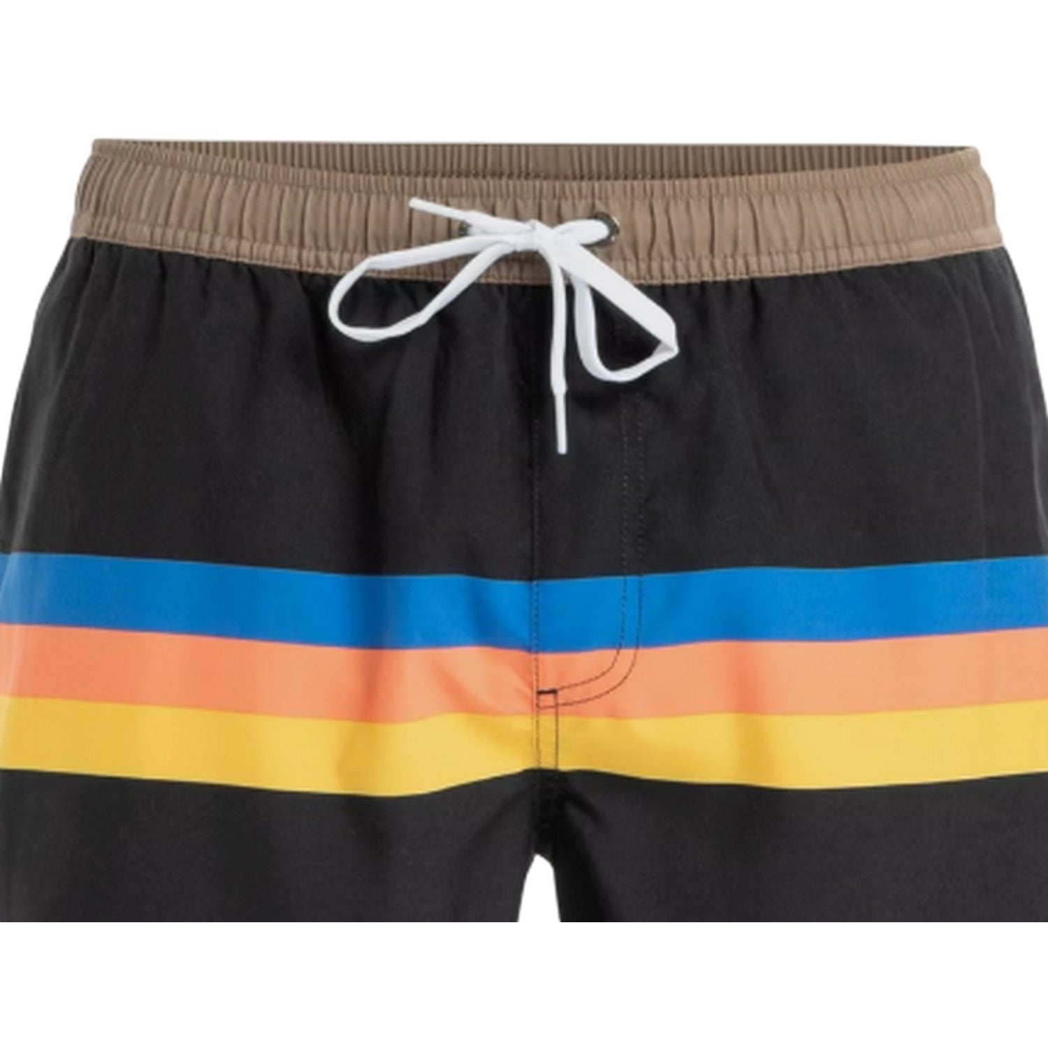 Black-Multicoloured - Side - Quiksilver Mens Stripes Swim Shorts