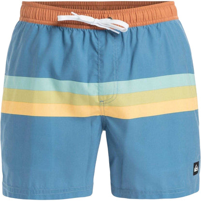 Coronet Blue - Front - Quiksilver Mens Stripes Swim Shorts