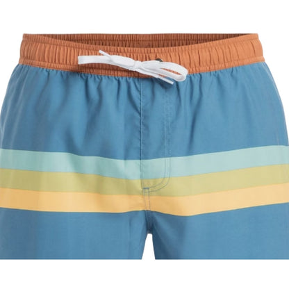Coronet Blue - Side - Quiksilver Mens Stripes Swim Shorts