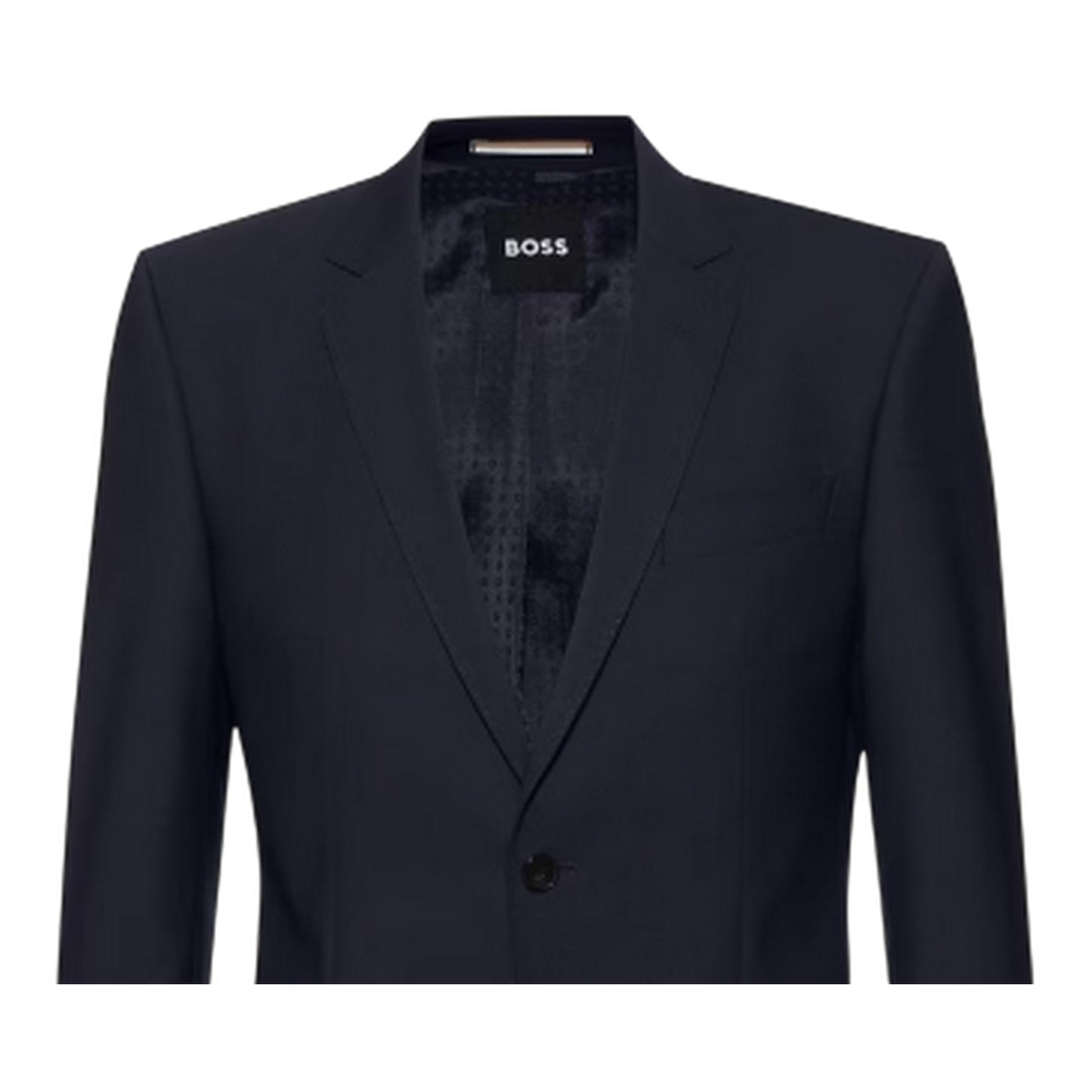 Dark Blue - Side - Boss Mens Flap Pocket Suit Jacket