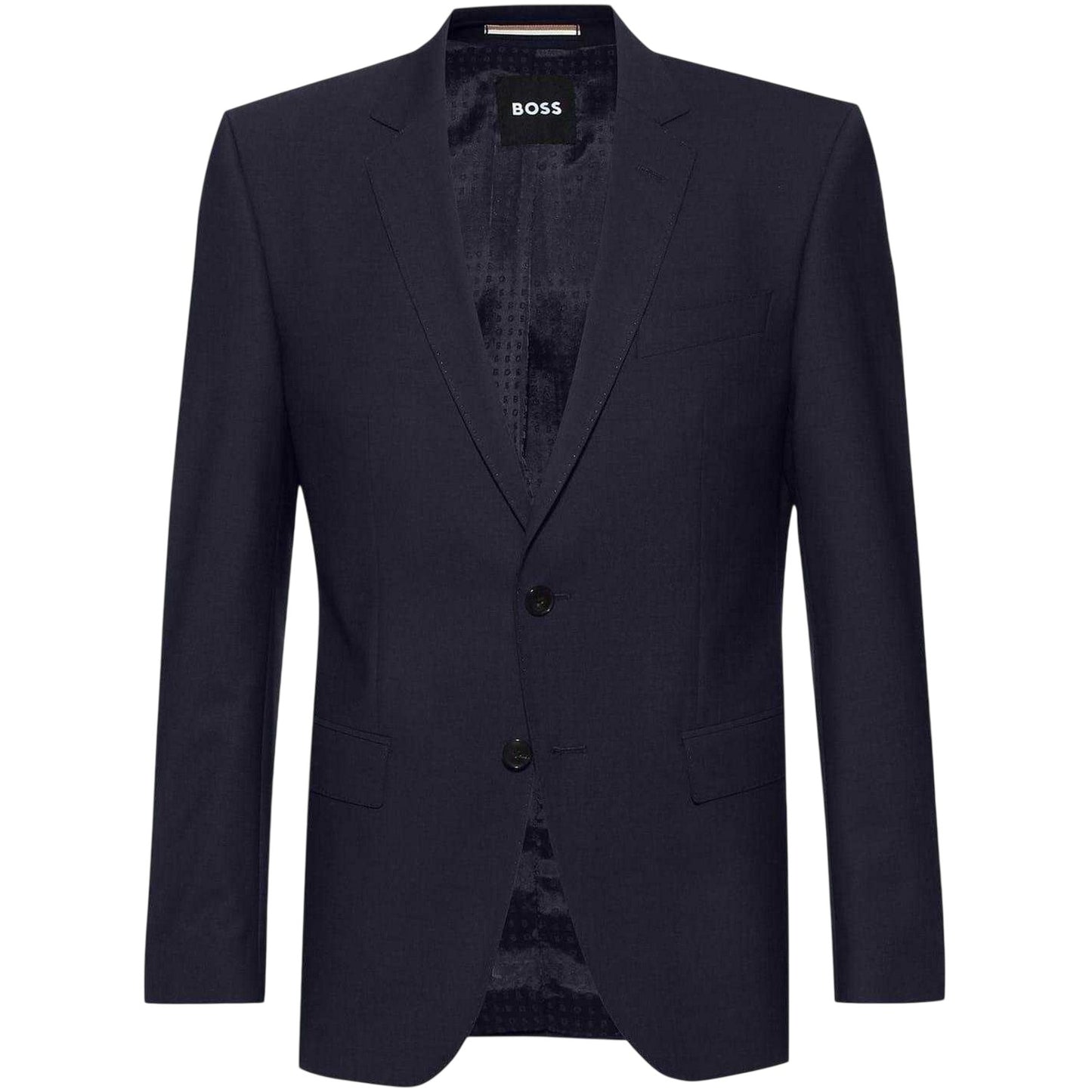 Dark Blue - Front - Boss Mens Flap Pocket Suit Jacket