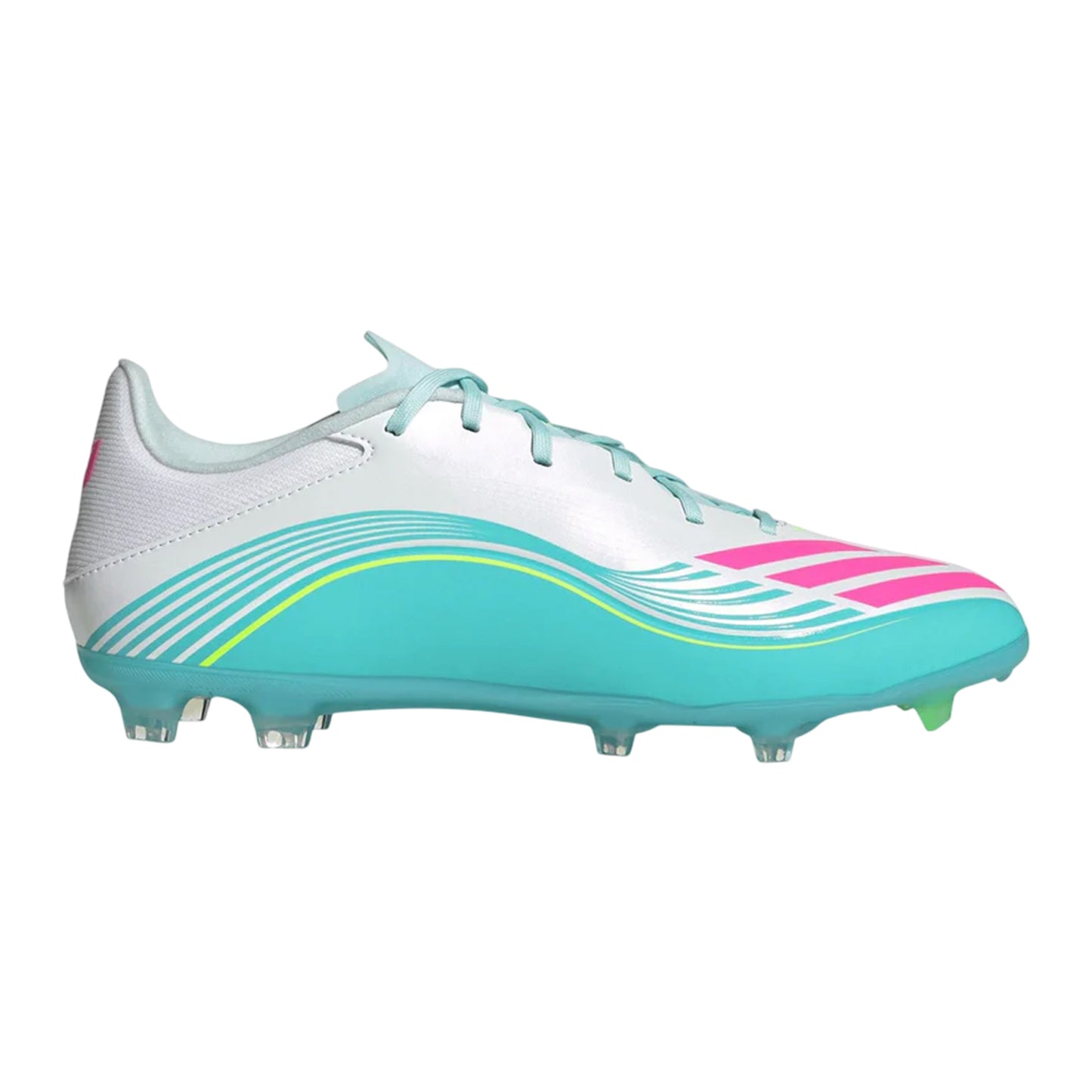 White-Pink-Blue - Front - Adidas Mens F50 League Football Boots