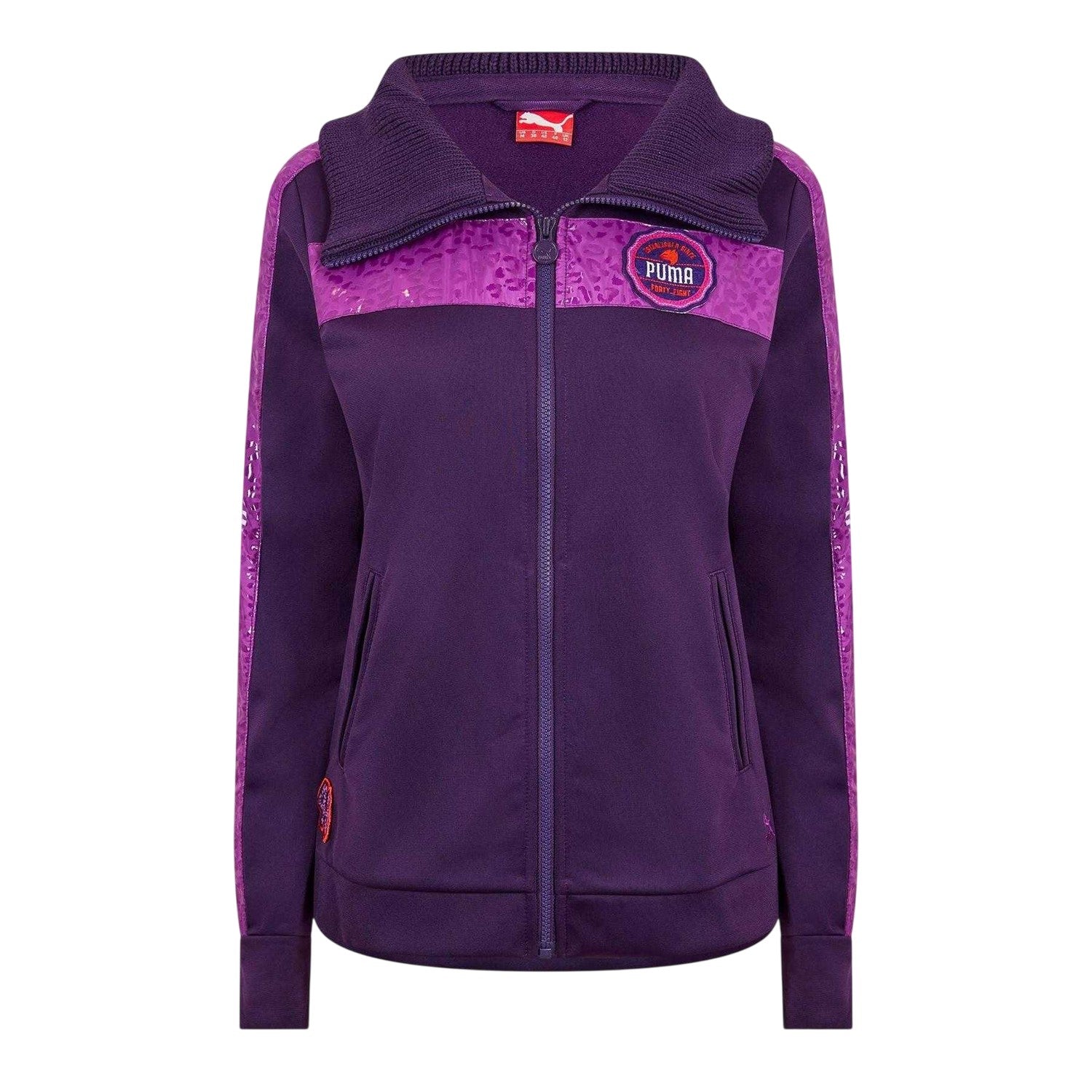 Purple - Front - Puma Womens-Ladies Animal Print Track Jacket