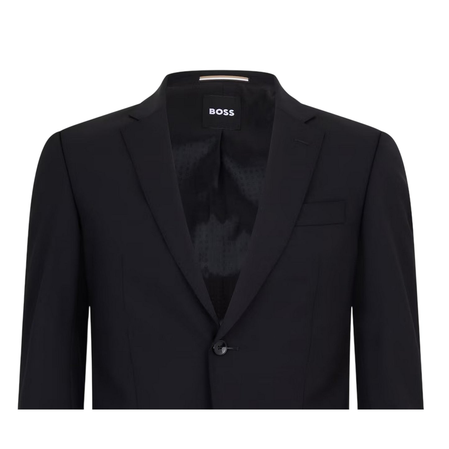 Black - Side - Boss Mens Lapel Collar Regular Formal Suit Jacket