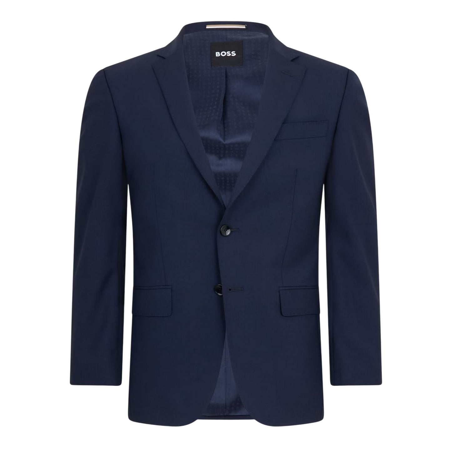 Blue - Front - Boss Mens Lapel Collar Regular Formal Suit Jacket
