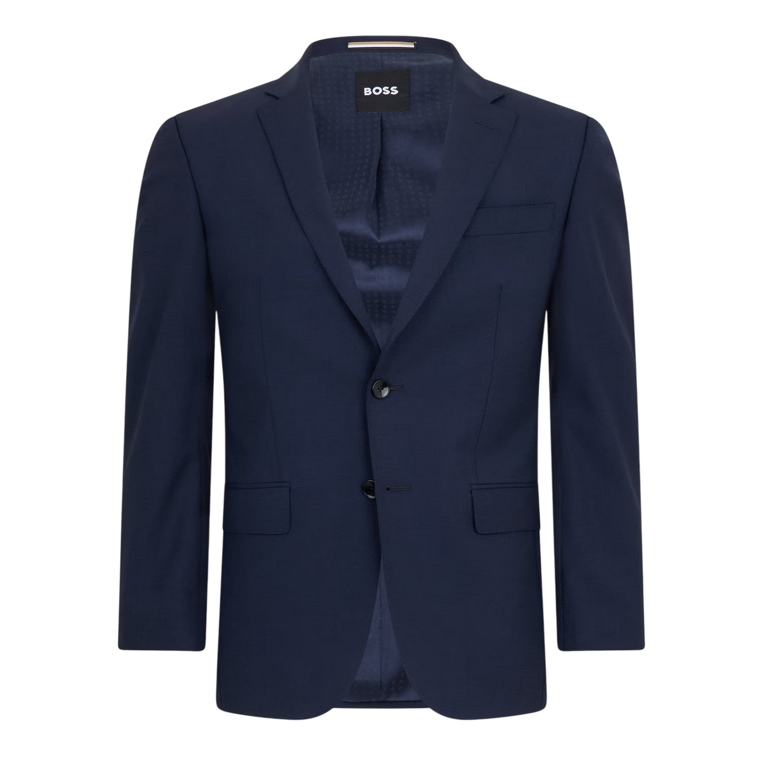 Blue - Front - Boss Mens Lapel Collar Regular Formal Suit Jacket