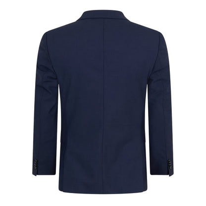 Blue - Back - Boss Mens Lapel Collar Regular Formal Suit Jacket