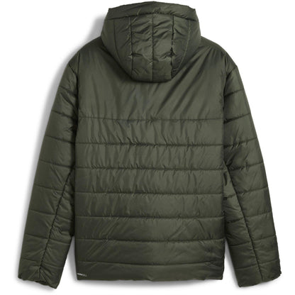 Dark Olive - Back - Puma Mens Essentials Insulated Hooded Jacket