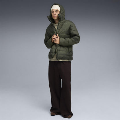 Dark Olive - Pack Shot - Puma Mens Essentials Insulated Hooded Jacket