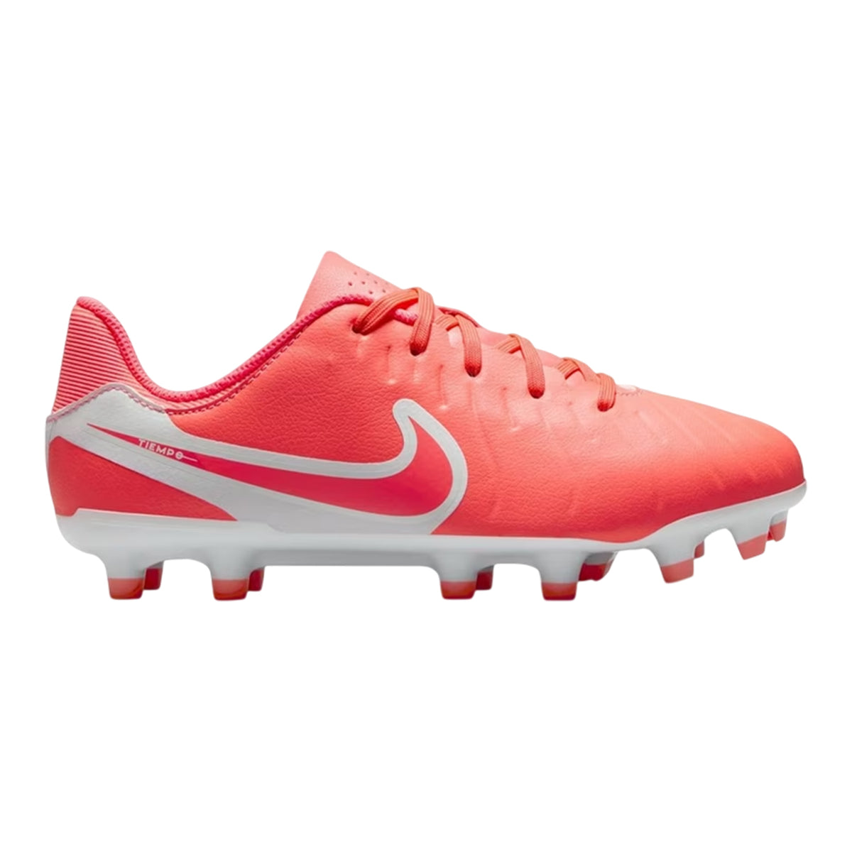 Red-White - Front - Nike Childrens-Kids Tiempo Legend 10 Firm Ground Football Boots