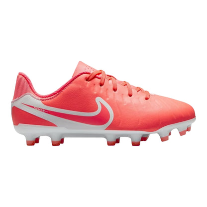 Red-White - Front - Nike Childrens-Kids Tiempo Legend 10 Firm Ground Football Boots