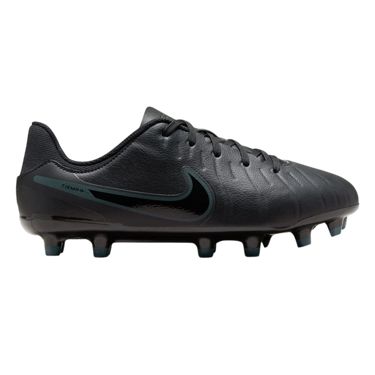 Black-Green - Front - Nike Childrens-Kids Tiempo Legend 10 Firm Ground Football Boots