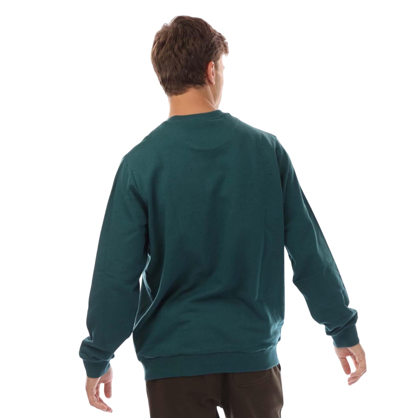 Green-White - Back - Lyle & Scott Mens Script Sweatshirt
