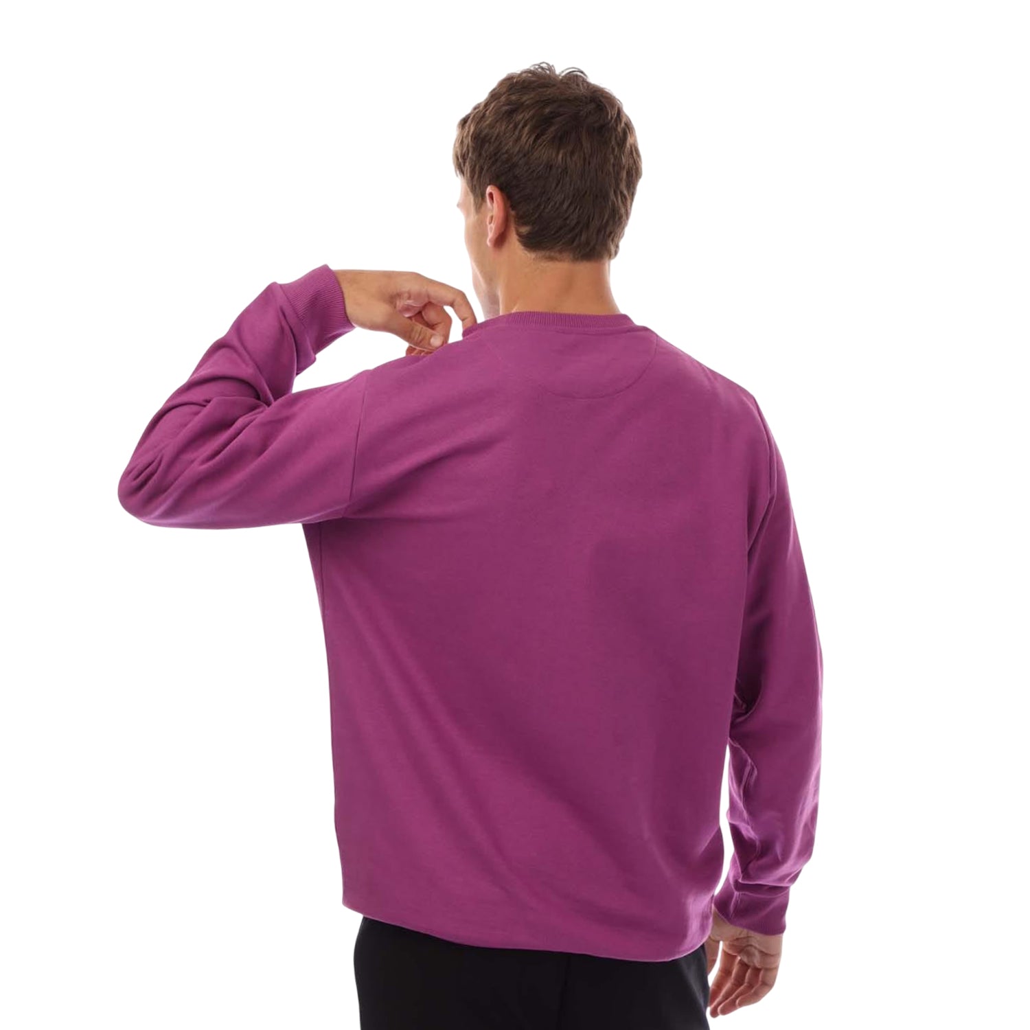 Purple - Back - Lyle & Scott Mens Script Sweatshirt