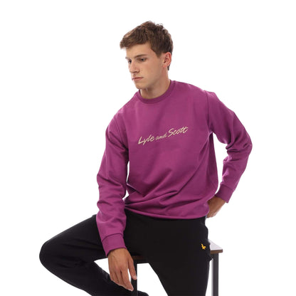 Purple - Lifestyle - Lyle & Scott Mens Script Sweatshirt