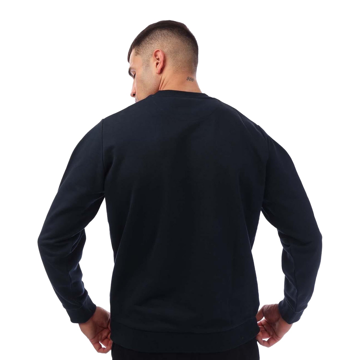 Navy - Back - Lyle & Scott Mens Script Sweatshirt