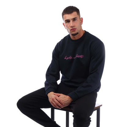 Navy - Lifestyle - Lyle & Scott Mens Script Sweatshirt