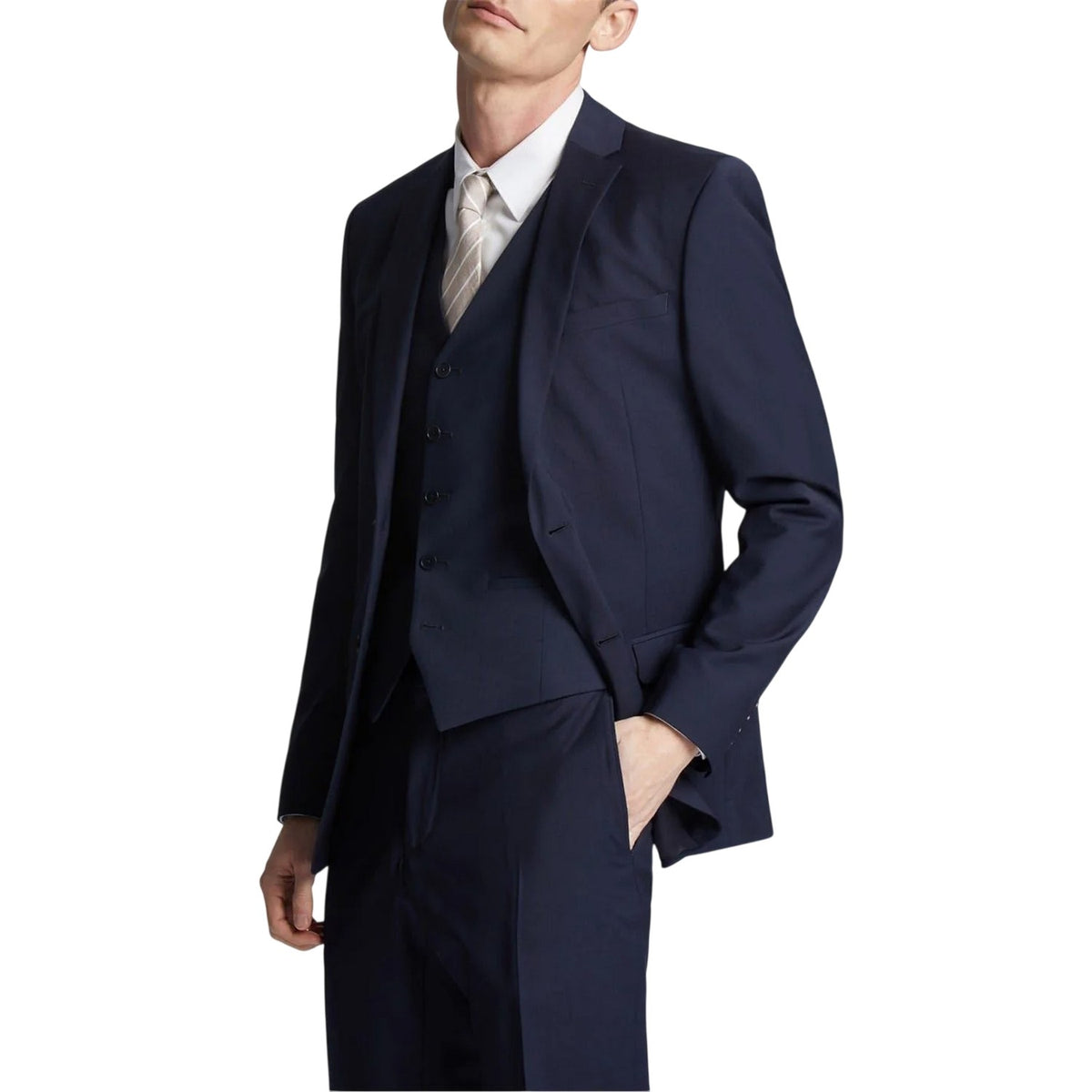 Navy - Side - Ted Baker Mens Slim Suit Jacket