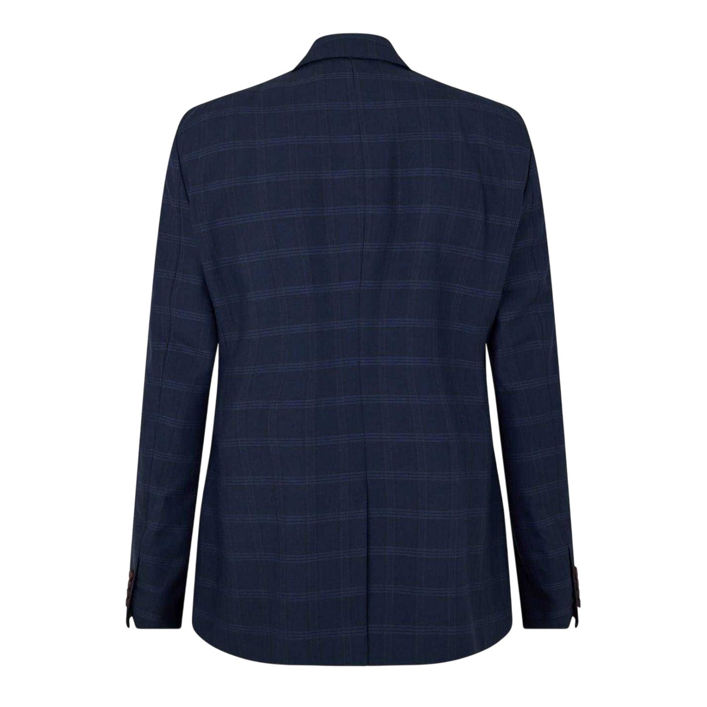 Navy - Back - Ted Baker Mens Rust Plaid Flap Pocket Suit Jacket