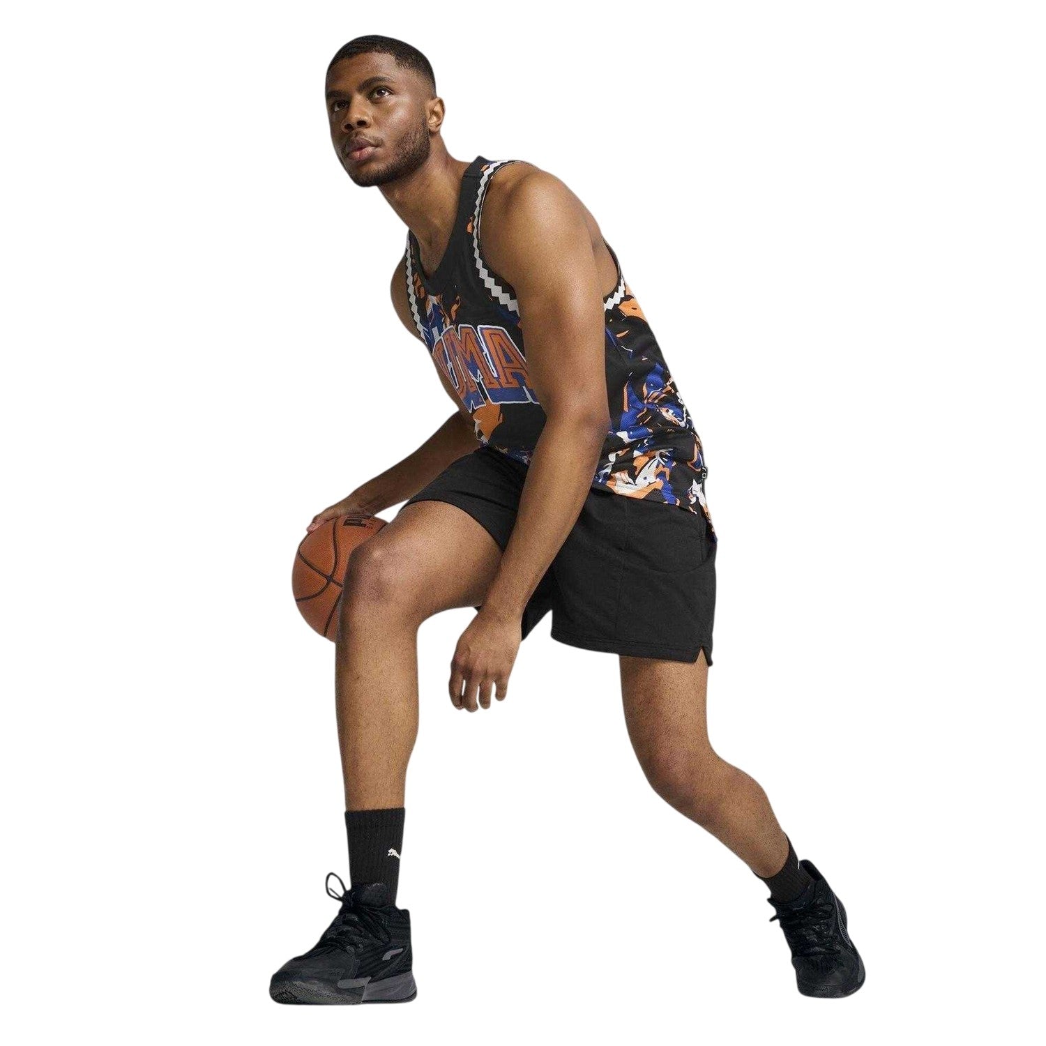 Blue-Black - Lifestyle - Puma Mens Performance Sleeveless Basketball Jersey