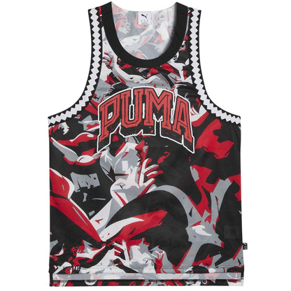 Red-Black - Front - Puma Mens Performance Sleeveless Basketball Jersey