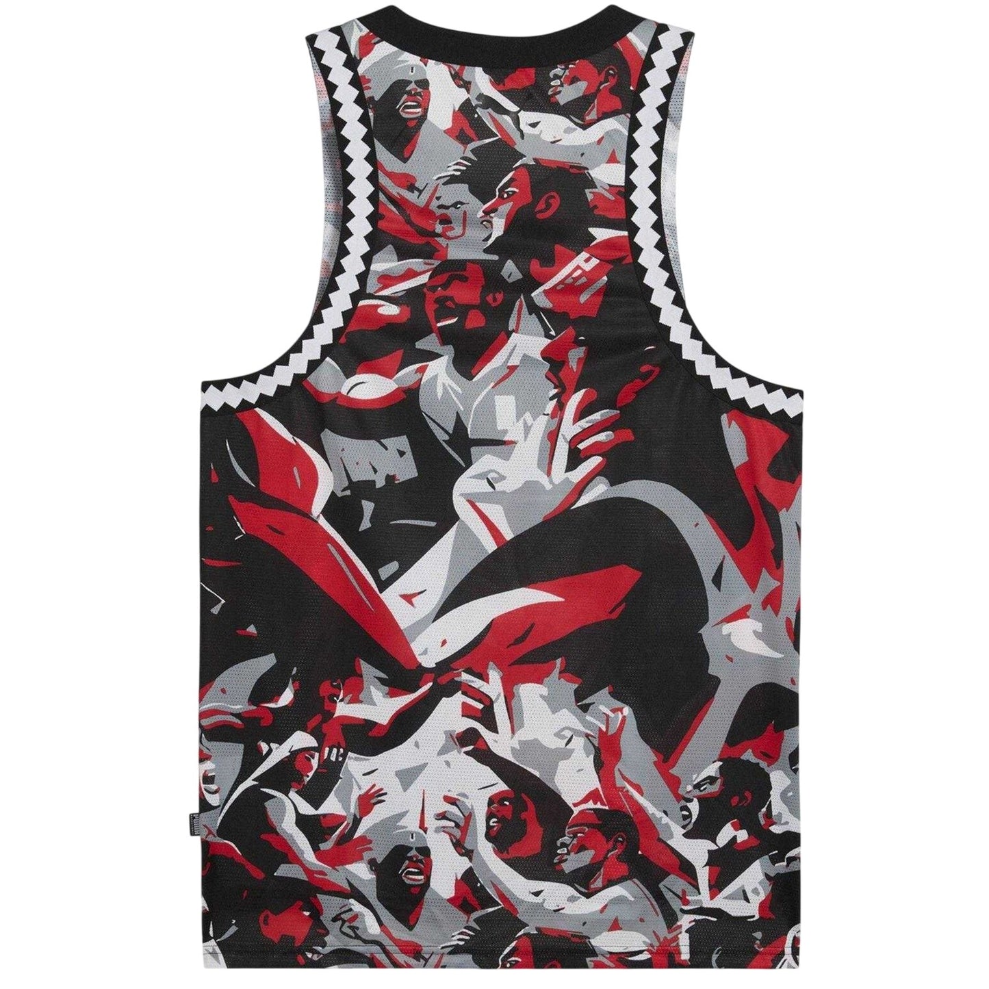 Red-Black - Back - Puma Mens Performance Sleeveless Basketball Jersey