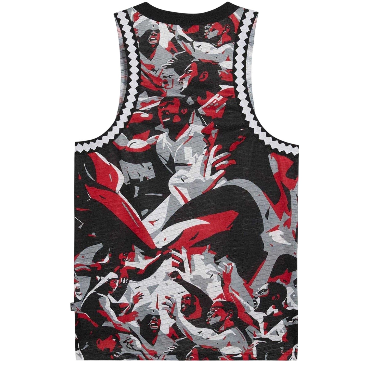 Red-Black - Back - Puma Mens Performance Sleeveless Basketball Jersey