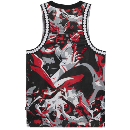 Red-Black - Back - Puma Mens Performance Sleeveless Basketball Jersey