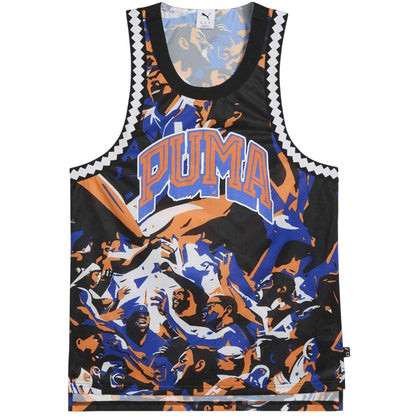 Blue-Black - Front - Puma Mens Performance Sleeveless Basketball Jersey