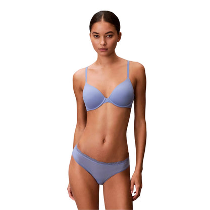 Blue - Side - Calvin Klein Womens-Ladies Lined Fitted Bra