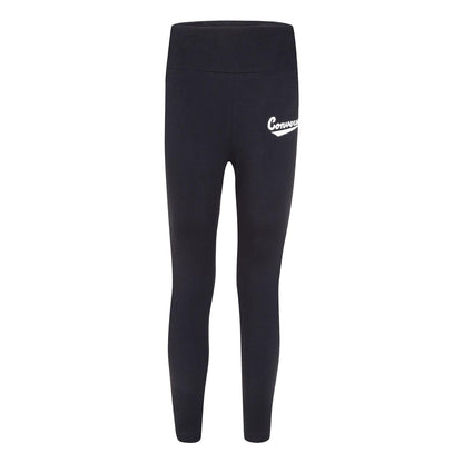 Black - Front - Converse Girls Graphic Logo Leggings