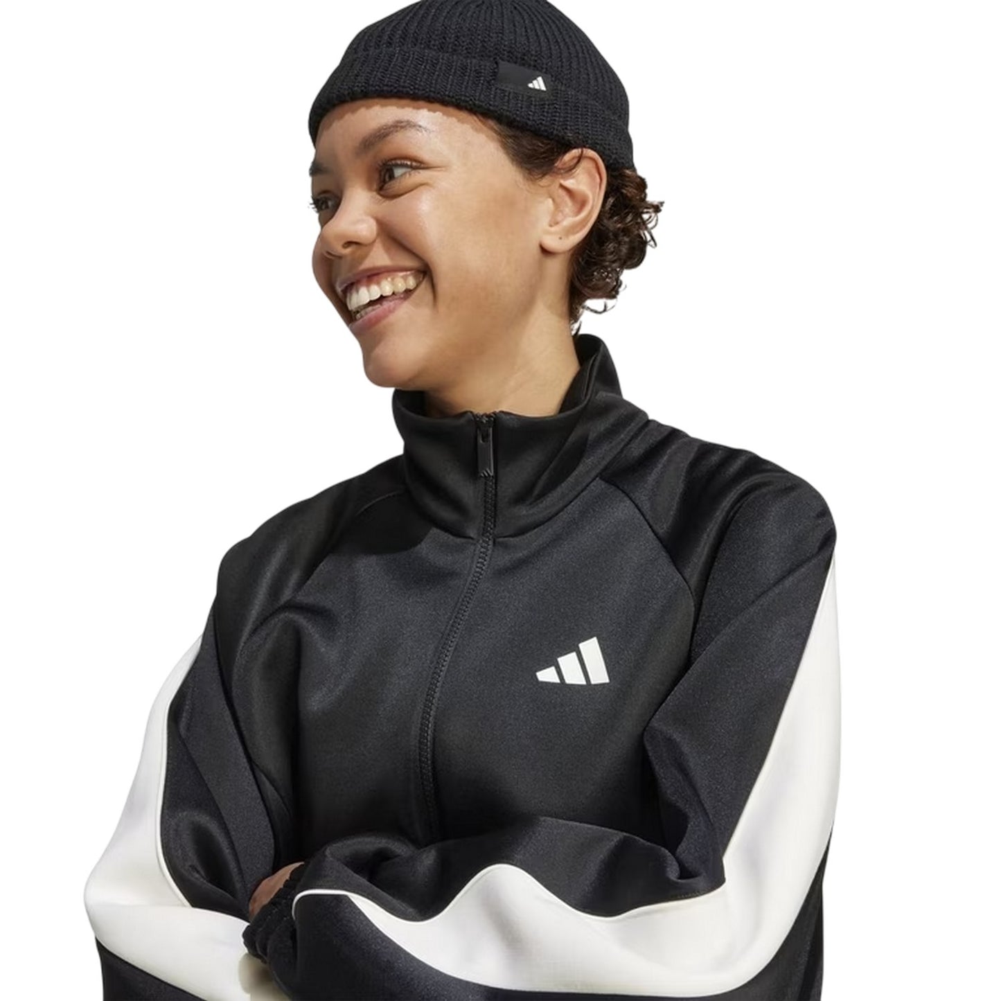 Black-White - Side - Adidas Womens-Ladies Tracksuit Top