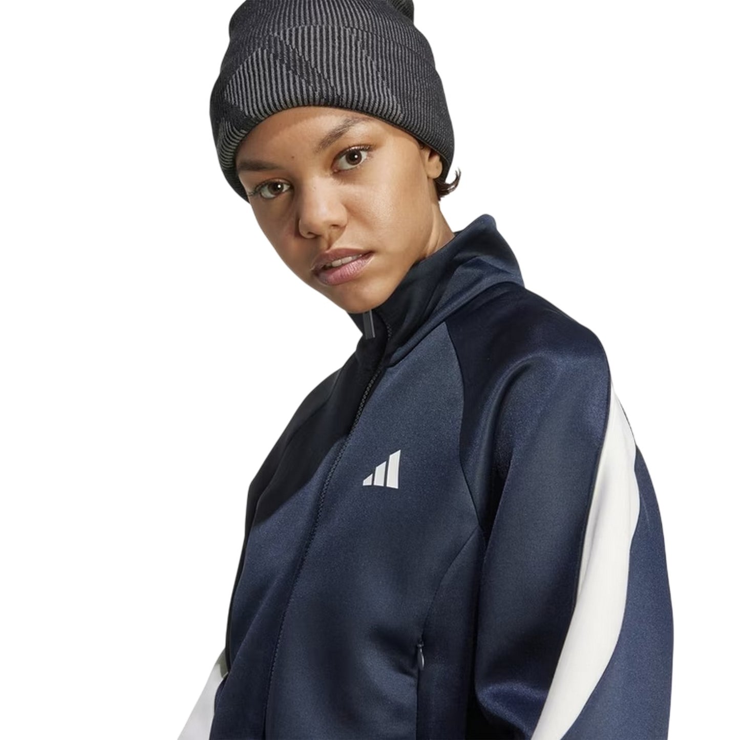 Navy - Side - Adidas Womens-Ladies Tracksuit Top