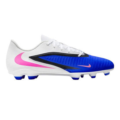 Blue-White-Pink - Front - Nike Mens Phantom 6 Low Club Firm Ground Football Boots