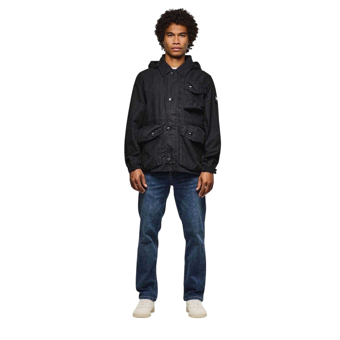 Black - Pack Shot - Weekend Offender Mens Harporcrate Hooded Jacket