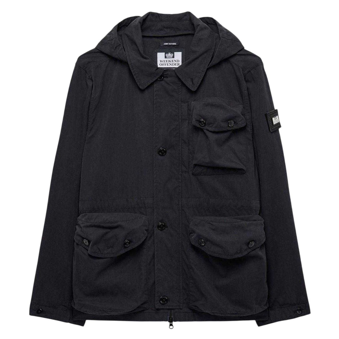 Black - Front - Weekend Offender Mens Harporcrate Hooded Jacket