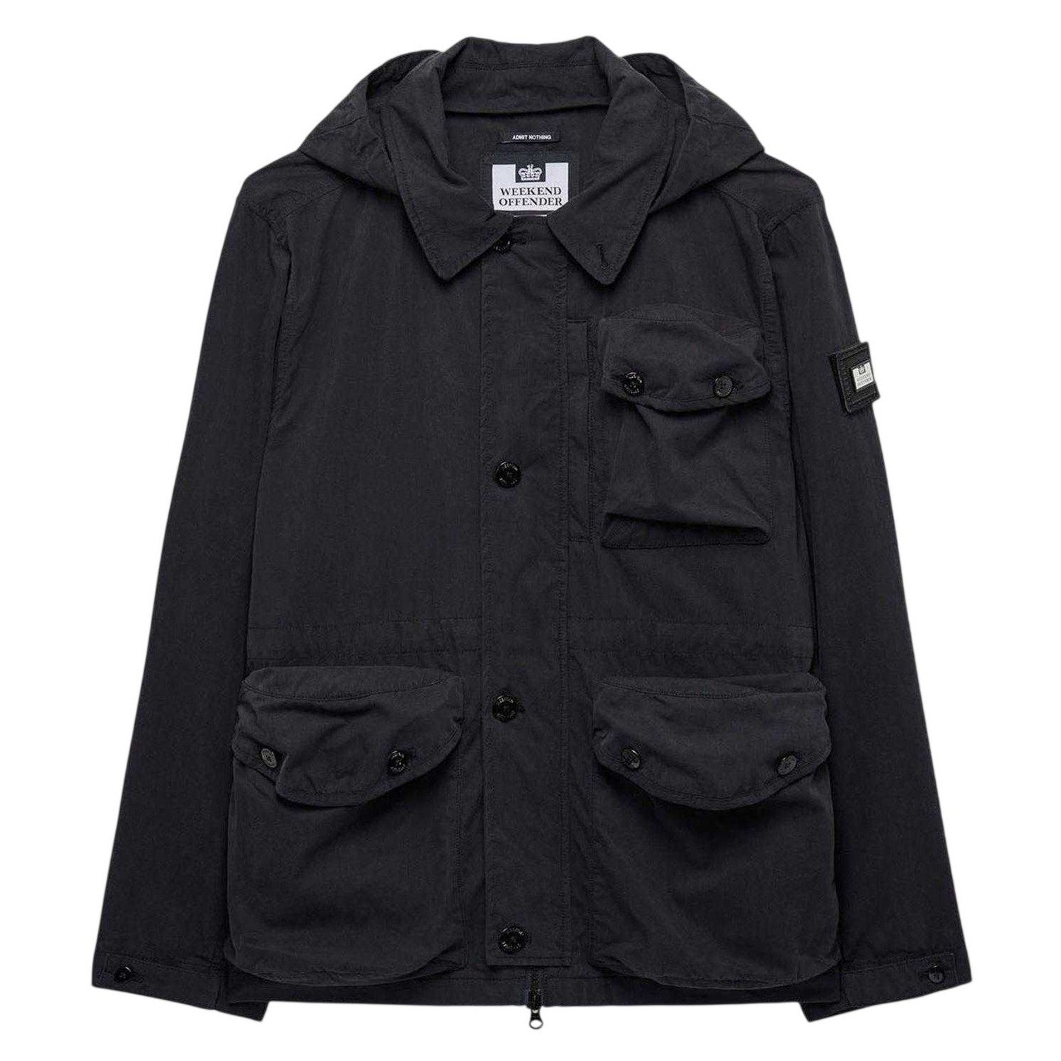 Black - Front - Weekend Offender Mens Harporcrate Hooded Jacket