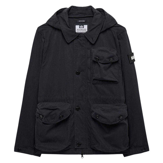 Black - Front - Weekend Offender Mens Harporcrate Hooded Jacket