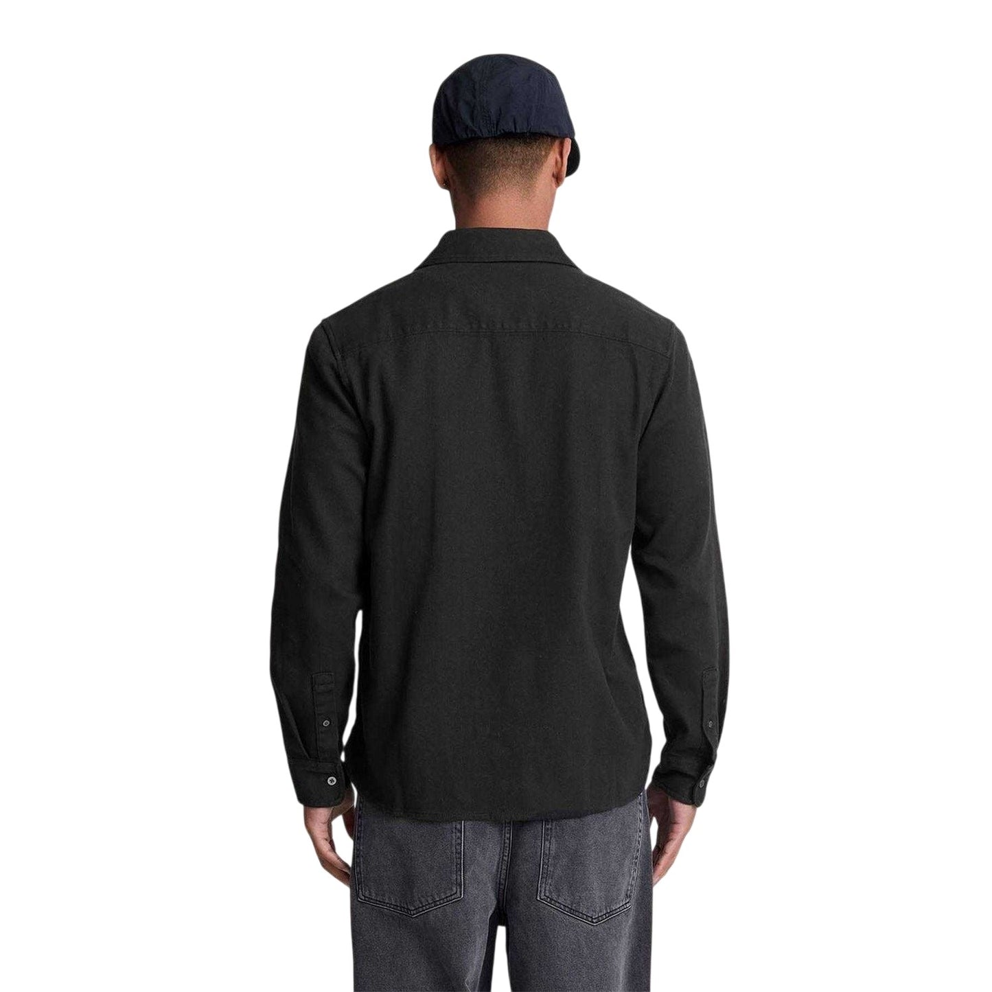 Black - Back - Lyle & Scott Mens Logo Twill Shirt